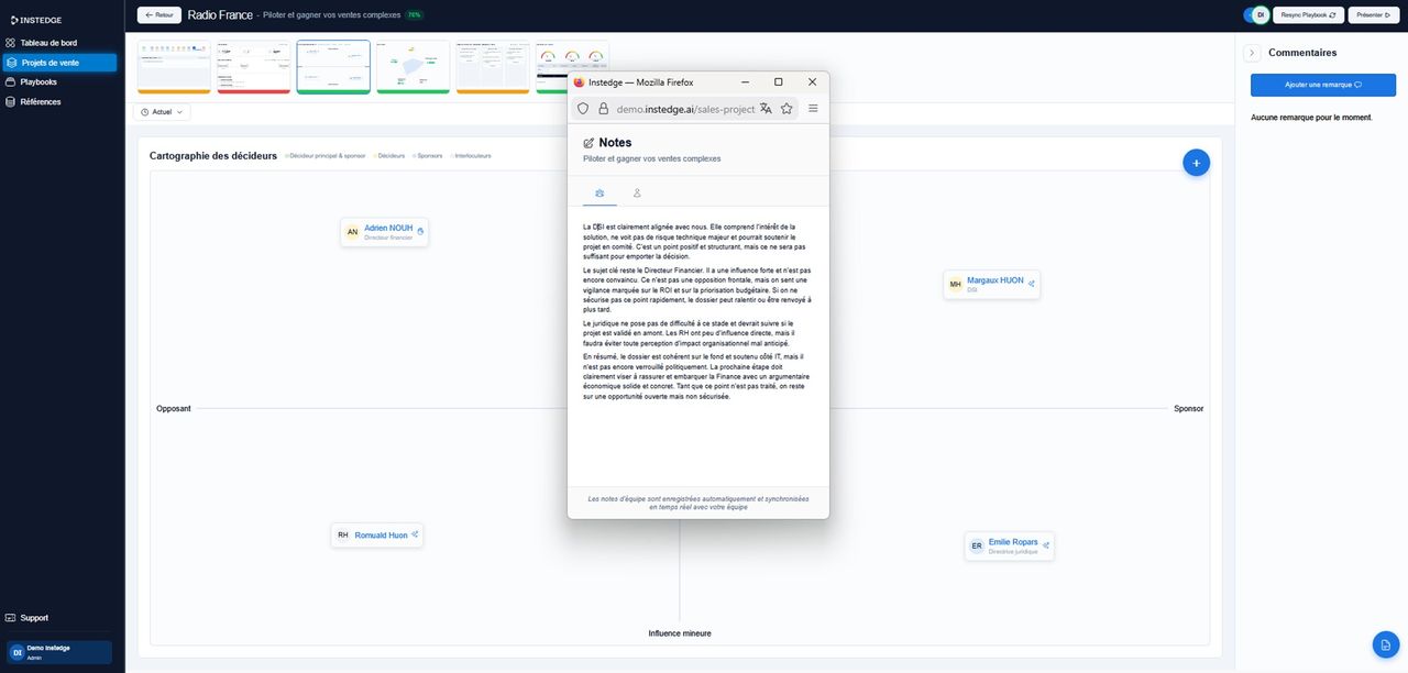 Vendez en équipe avec Instedge